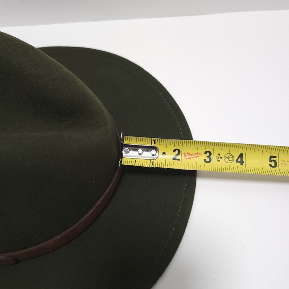 Duluth Trading Wool Felt Crusher Hat Medium Leather Band USA Made Green Fedora - Picture 8 of 14
